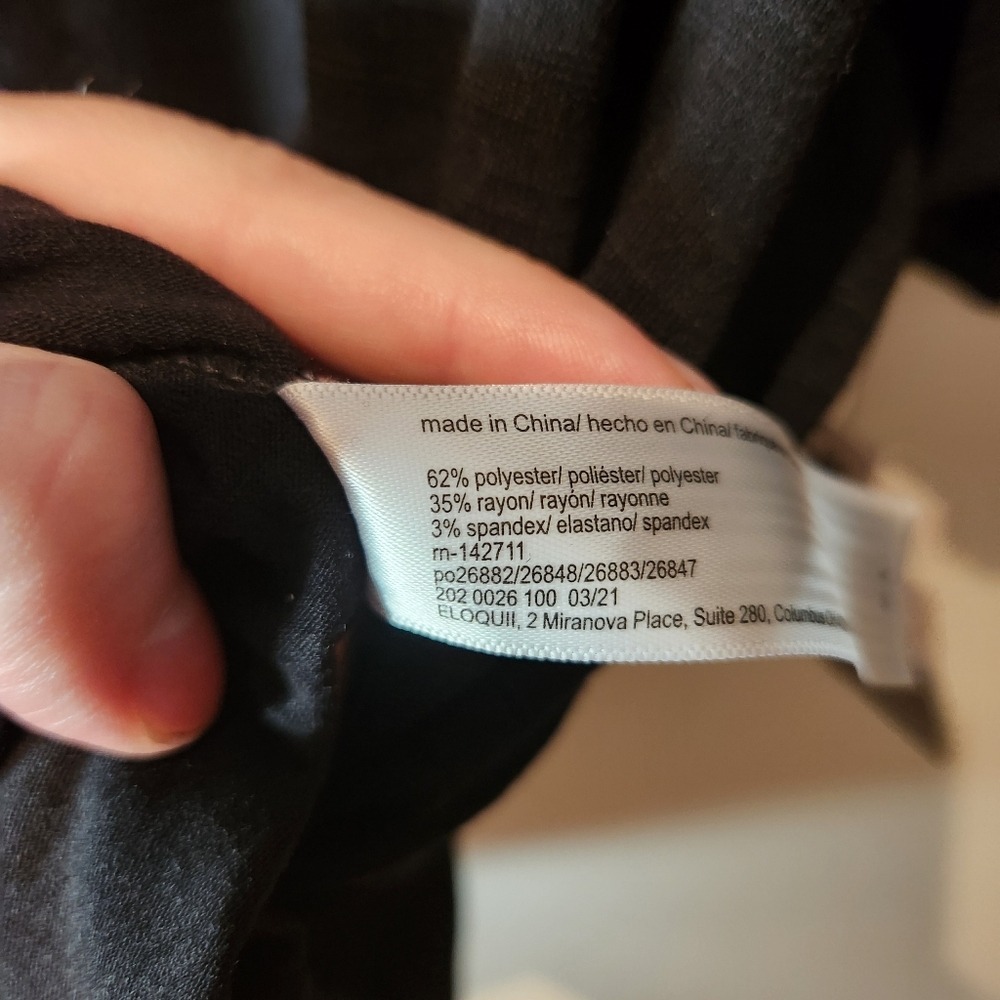Eloquii 18/20 Black Ruffle Sleeve Top Rayon blend - Picture 5 of 7